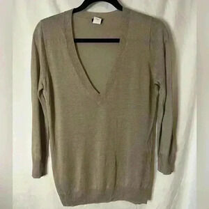 J.Crew Deep V Silk & Linen Sweater